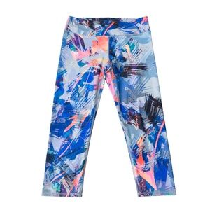 Fabletics Define PowerHold Capri Leggings Mist Ombre Print Small UPF Protection